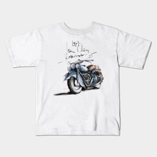 Vintage Motorcycle Sketch Kids T-Shirt